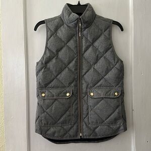 J.Crew Grey Excursion Quilted Down Vest